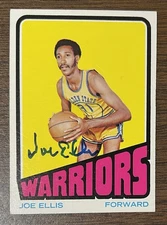 JOE ELLIS AUTOGRAPHED 1972-73 TOPPS BASKETBALL CARD # 14 GOLDEN STATE WARRIORS