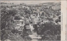 Birdseye View Springfield Vermont VT 1900s Townscape Bridge Postcard