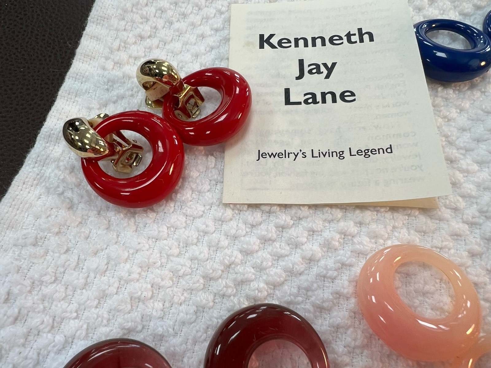 Kenneth Jay Lane 1970s Clip-on Earrings w Interch… - image 4