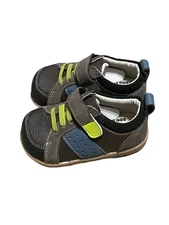 See Kai run Toddler Brown Blue Neon Dress Shoes 4 Kids Baby