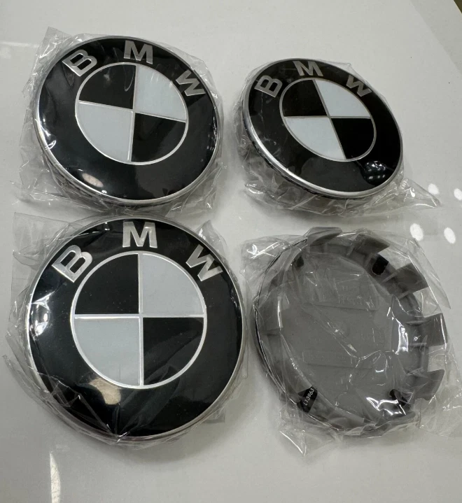 Set of 4 For BMW Wheel Center Hub Caps Logo Badge Emblem Rim Hubcaps Emblem 56mm Foto 3 de 3