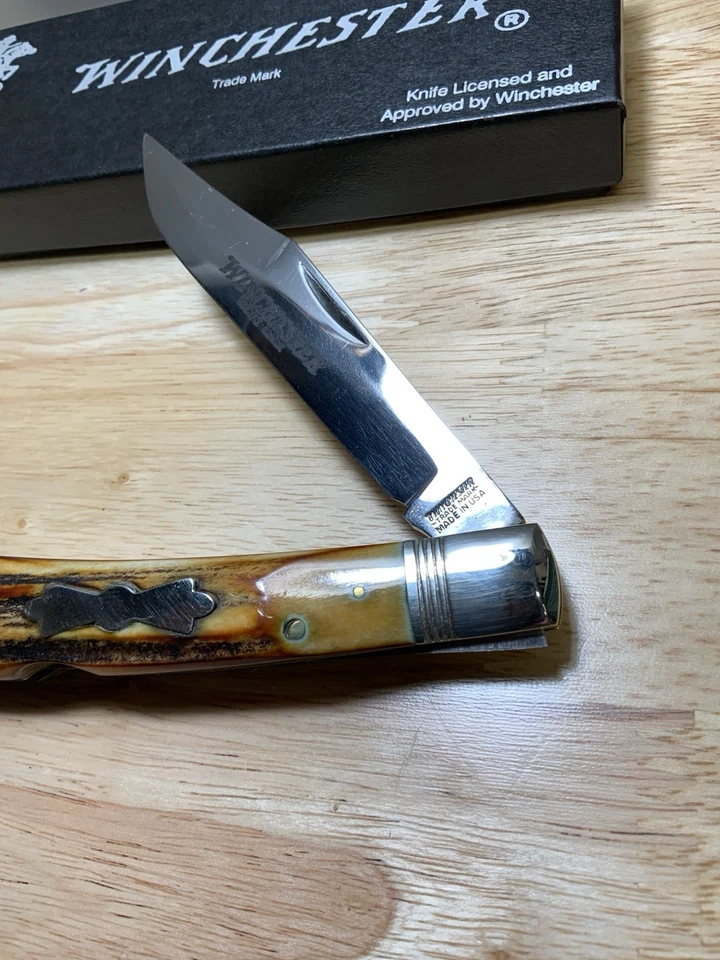 WINCHESTER USA”1989” Awesome Gnarly Stag Banana #1950 Trapper - Image 2 of 4