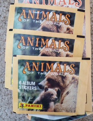 1988 Panini Animals of the World Stickers 3 Pack lot Sealed Vintage