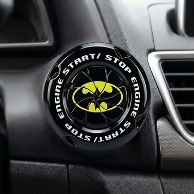 Batman Car Engine Start/Stop Button Cover, Stylish Self-Adhesive Button Cover fo