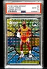 Lebron James 2019-20 Panini Mosaic  Center Stage w/BONUS CARD.  PSA 10 Low. Pop