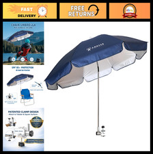 Adjustable 47" Portable Sun Umbrella with 360  Swivel  UPF 50 Protection - Cli