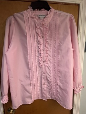 Vicki Wayne s Vintage Pink Ruffle Blouse Size 18