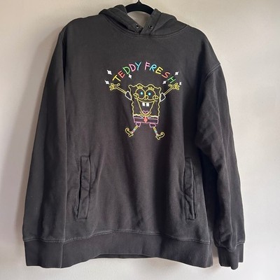 Teddy Fresh SpongeBob SquarePants Hoodie Black Embroidered 2020 Mens Medium