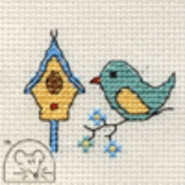 Mouseloft Stitchlets 'Bird and Birdhouse' Cross Stitch Kit