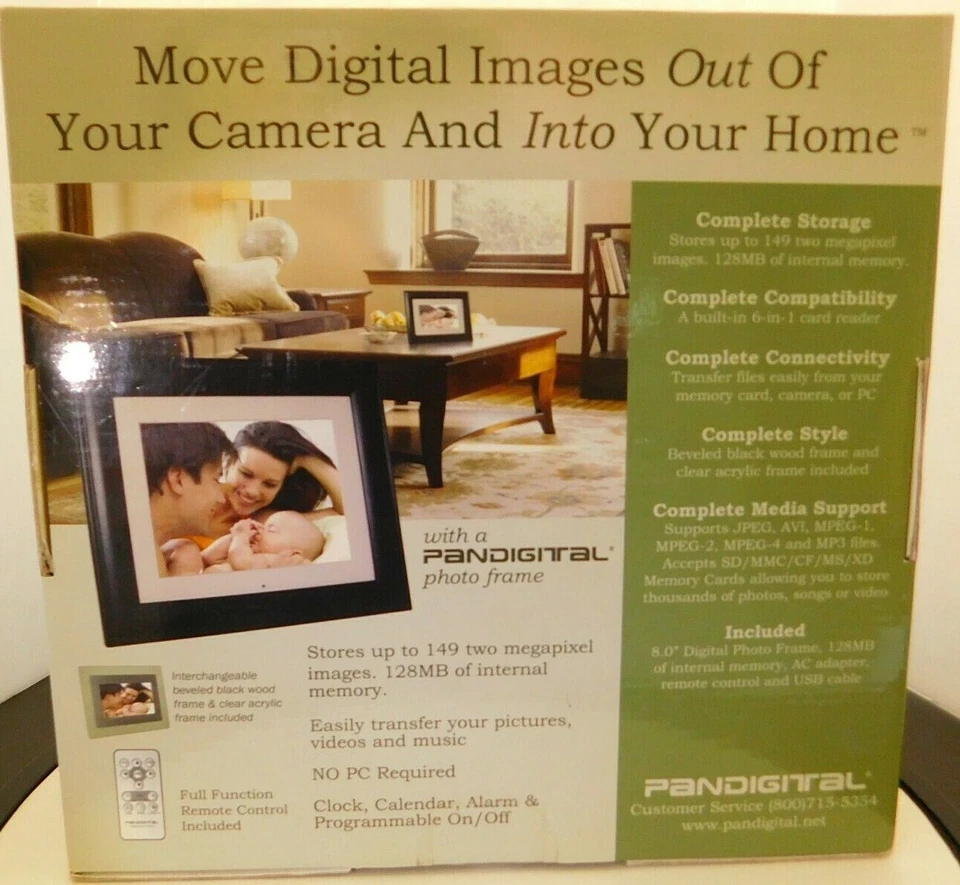 PANDIGITAL Photo Digital Photo Frame 8 inch 128 MB Memory Tru-Photo Frame - NIB - Image 3 of 4