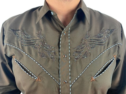 Ranger's Western Button Down Shirt for Men In Brown - 117CA01 Camisa Vaquera - Picture 3 of 4