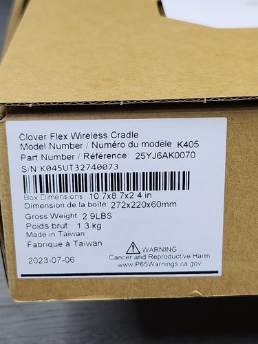 Clover Flex 3 Handheld POS System C405 + Wireless Cradle K405 WELLS FARGO ONLY - Picture 14 of 14