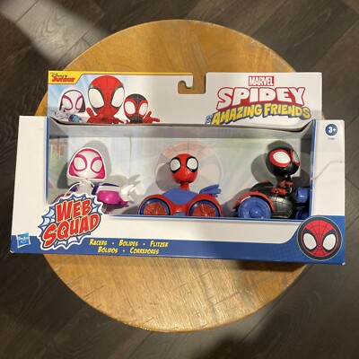 Marvel SPIDEY And His Amazing Friends WEB SQUAD RACERS 3 Pack Figures & Vehicles
