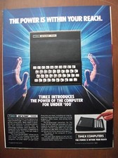 1983 VTG Original Magazine Ad Timex Computer Power is Within Your Reach Sinclair