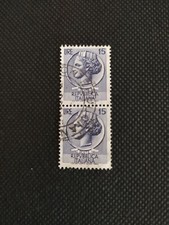 15 Lire Siracusana 1955 - 1960 Coppia Verticale Filigrana Stelle 1 Orizzontale 