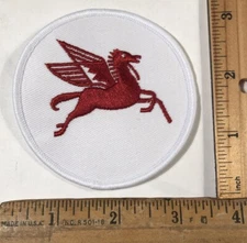 Vintage Mobil Motor Oil Pegasus Flying Horse Logo Patch Gas Station Racing 3”