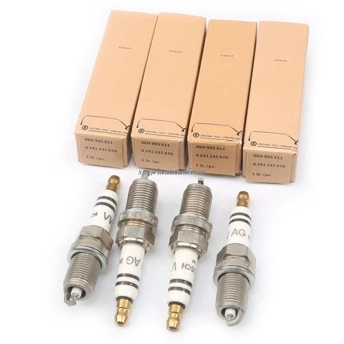 0EM 4x 1.8T/2.0T Spark Plug For VW Beetle Jetta Passat CC AUDI A3 A6 Q5 TT - Picture 2 of 5