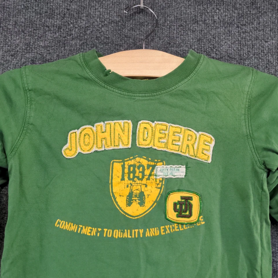 Camiseta John Deere Chicos Aspecto en Capas M 5-6 Manga Larga Verde Cuello Redondo Foto 3 de 4
