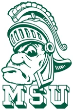 Michigan State Spartans Throwback Logo - Die Cut Laminated Vinyl Sticker/Decal