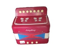SCHYLLING Little Red Accordion WOOD Accordion Replica Children TOY Pre Owned