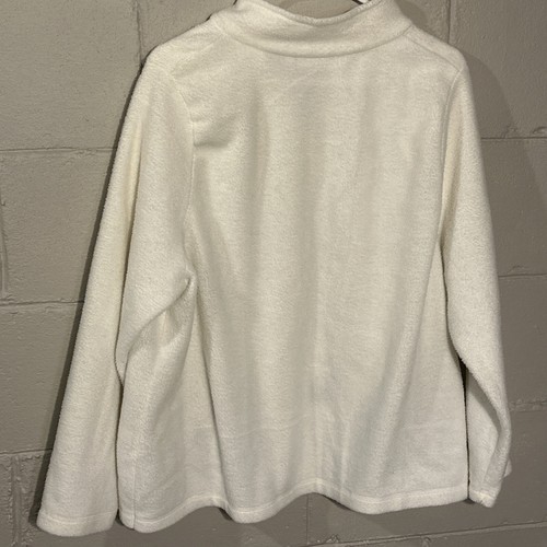 Maglione donna vintage Croft & Barrow bianco natalizio con zip intera, 1X - Foto 10 di 11