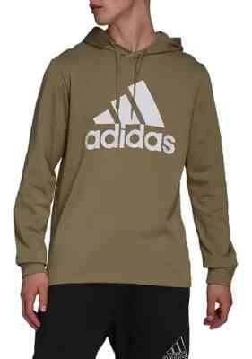 New Adidas Men's LARGE Green Hoodie Sweatshirt Adjustable