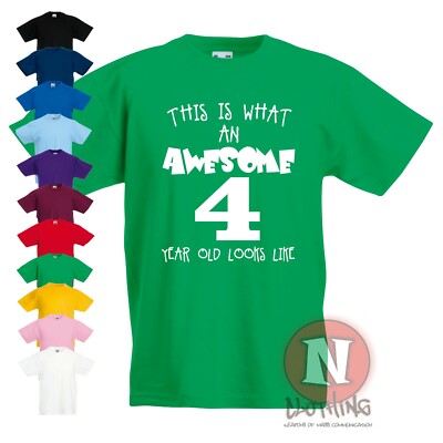 Tolles 4 Jahre Kinder Kids T-Shirt 4. Geburtstag bedruckt T-Shirt