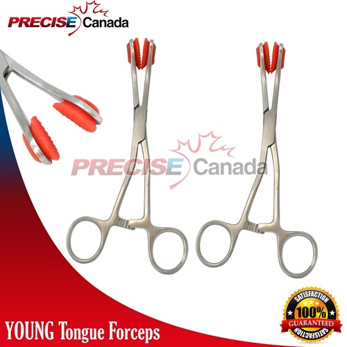 2 Pcs YOUNG Tongue Seizing Forceps 7" Surgical Hospital & Veterinary Instruments - Picture 2 of 3