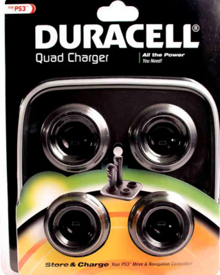  PS3 Move and Navigation Controller Quad Charger by  Duracell for PS3 and 4