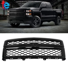 For 2014-2015 Chevrolet Silverado 1500 Front Bumper Upper Grille Gloss Black