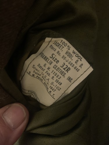 VTG Franklin Clothes Inc. USA Military Olive Blazer & Hat & 2 US Pin Sz 32R - Picture 17 of 17