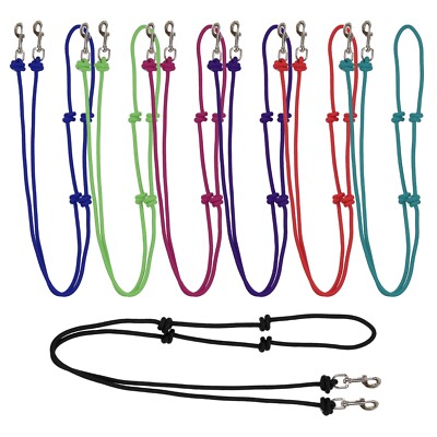 BARREL CONTEST REINS 8 Ft Knotted Round Nylon  with Easy To Use Scissor Clips