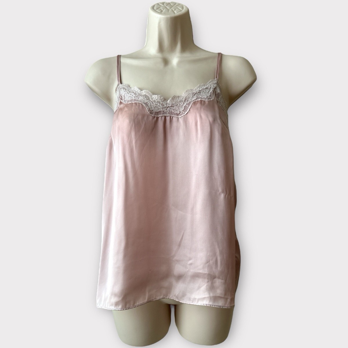 H&M Satin And Lace Camisole, Size S, Pink