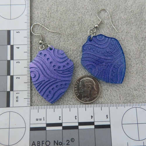 PURPLE PAISLEY Dangle Earrings Chameleon Color Shift Boho Hippie Fashion Artisan - Picture 4 of 7