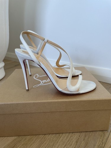 Christian Louboutin Rosalie 100 Sandal (“Bianco” White) - Picture 2 of 5