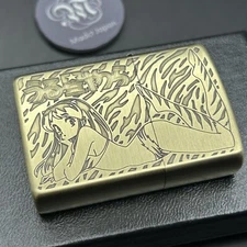 Zippo Urusei Yatsura The Return Of Lum Gold Brass Regular Case Oil Lighter Japan