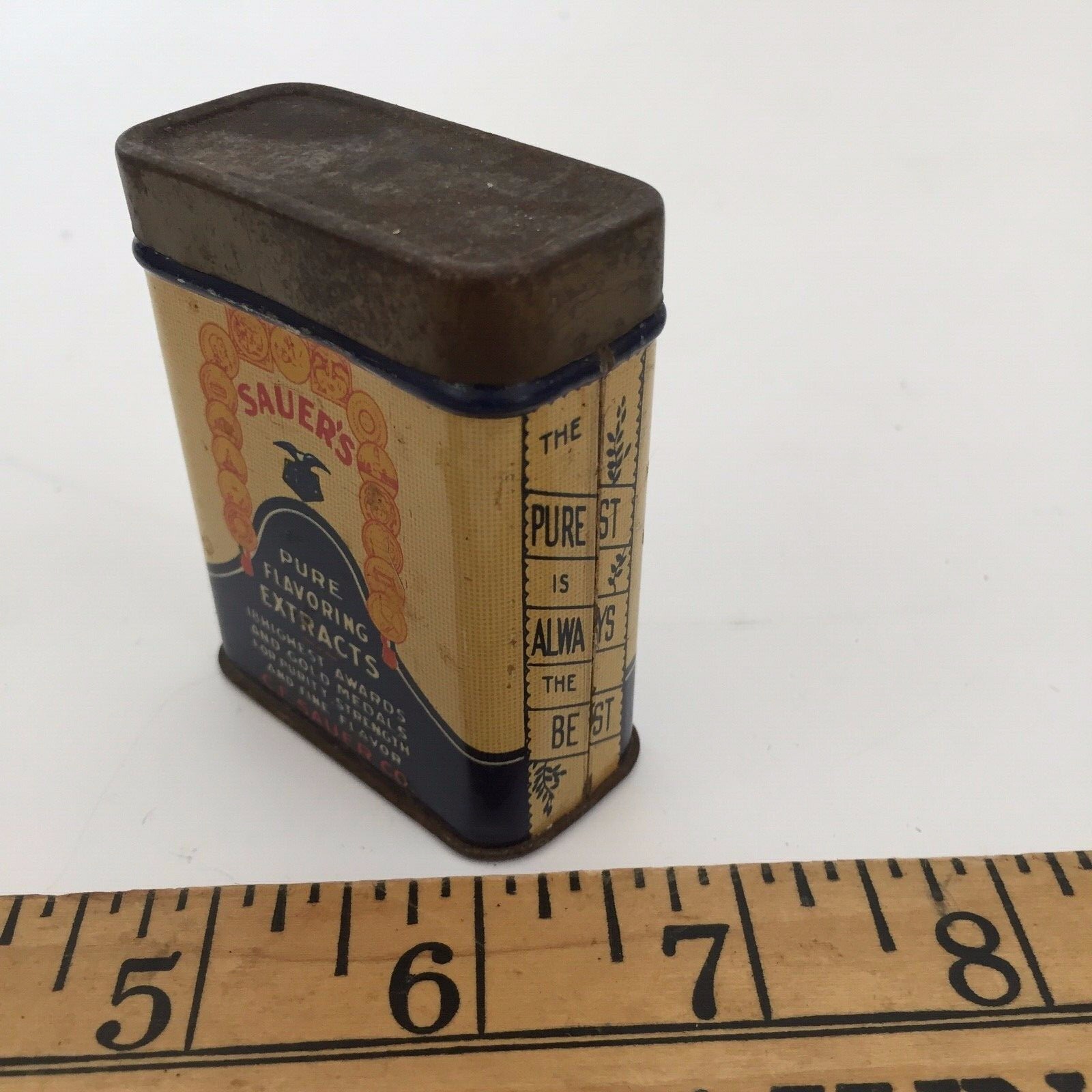 Vintage Sauer's Spice Tin 1 1/2 ounce Mustard Seed Tin Empty Made in USA eBay