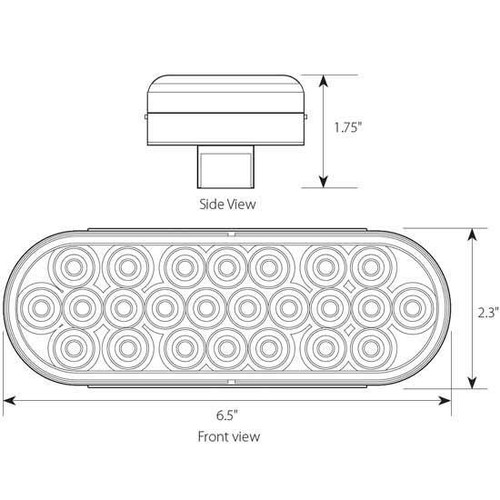 GG 78234 - 6 1/2 Inch Oval 24 LED Pearl Stop/Turn/Tail Light W/ Red LED - Picture 3 of 3
