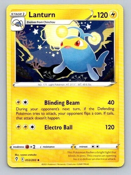 2021 Pokemon Card Evolving Skies Lanturn 53/203