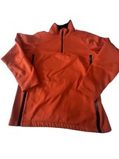 Nike Golf Kids Youth 1/4 Th Zip Long Sleeve Pullover Size L Lrg Orange  Black