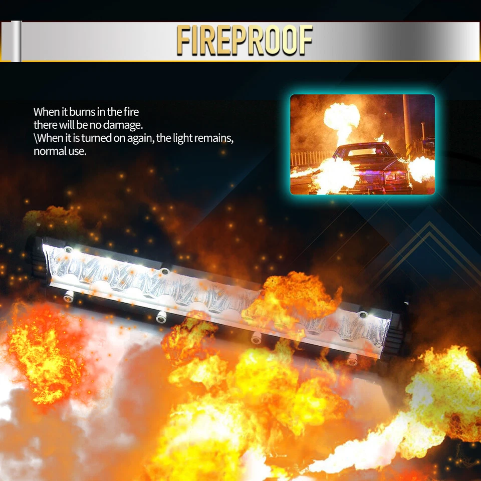 7inch Slim LED Work Light Bar Single Row Spot Flood Offroad Driving ATV 4WD SUV - Image 3 of 4