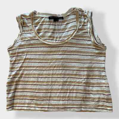 Veronica Beard Jeans Arion Striped Linen Muscle Tee Size S