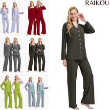 3-teiliges Damen-Träger-Langarm-Pyjama-Set, bequemer Pyjama, Morgenmantel
