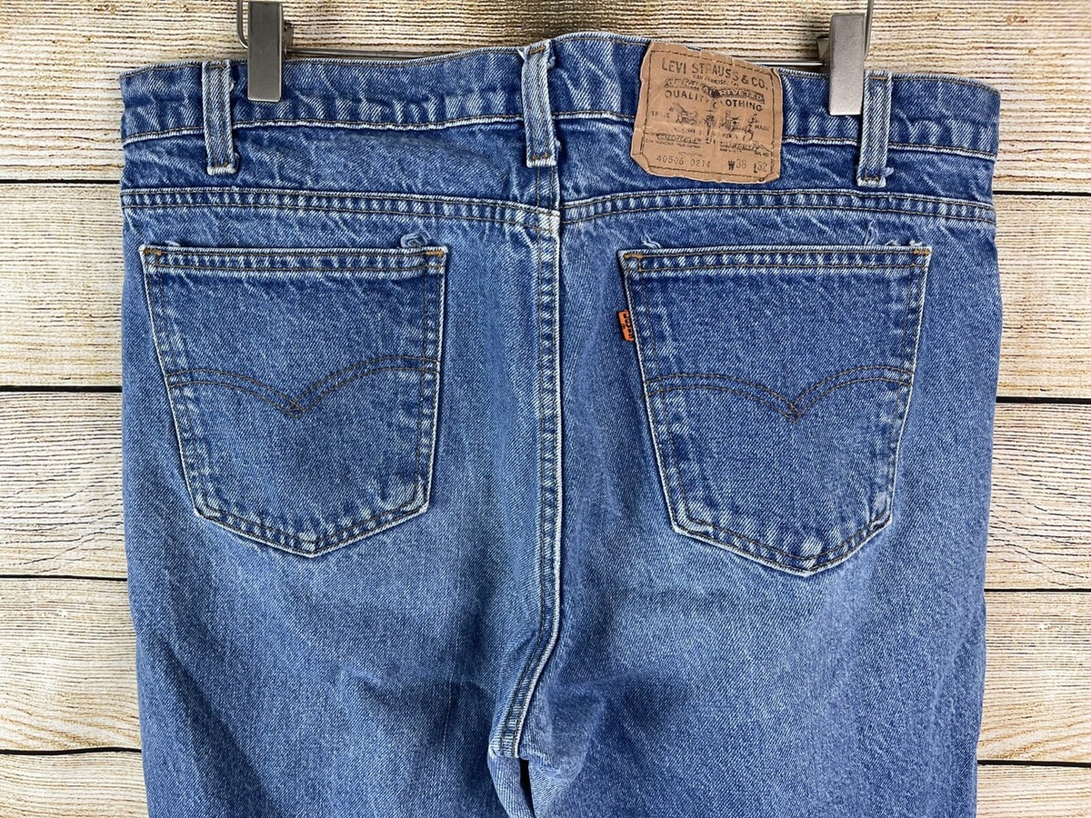 Vintage Levi's 40506-0214 Made in USA Orange Tab Denim Jeans