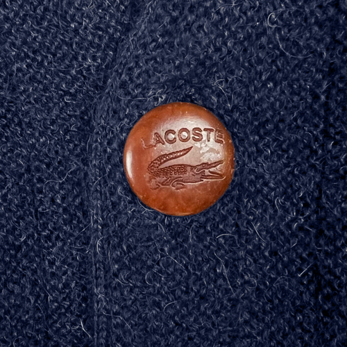 VTG 80s Lacoste 100% Baby Alpaca V-Neck Ribbed Sweater Vest Navy Blue Mens XXL - Picture 3 of 6