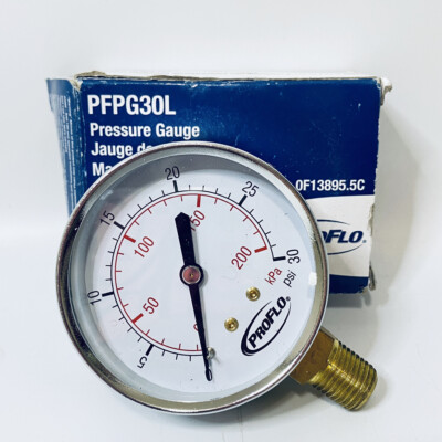 #ad NOS ProFlo Pressure Gauge 0 30 0 200 kPa PSI PFPG30L 2 1 2quot; $27.50