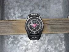 Controse Toxic Love Quartz Watch with Wide Leather Band, Clean, Working