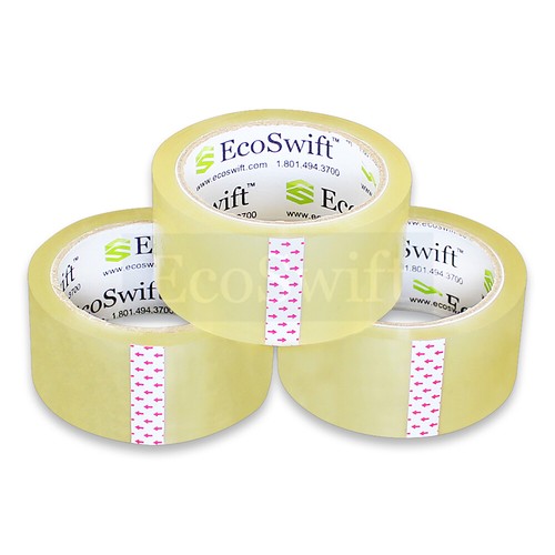 6 ROLLS EcoSwift Carton Sealing Packaging Packing Tape 2.0mil 2 x 55 yard 165 ft - Picture 6 of 6
