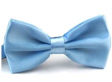 Tuxedo PreTied Light Baby Blue Bow Tie Satin Matching Adjustable Band US SELLER