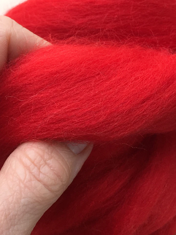 Red Merino Wool Top Roving - Spin into Yarn, Needle Felt wet felt Crafts - Image 3 of 4